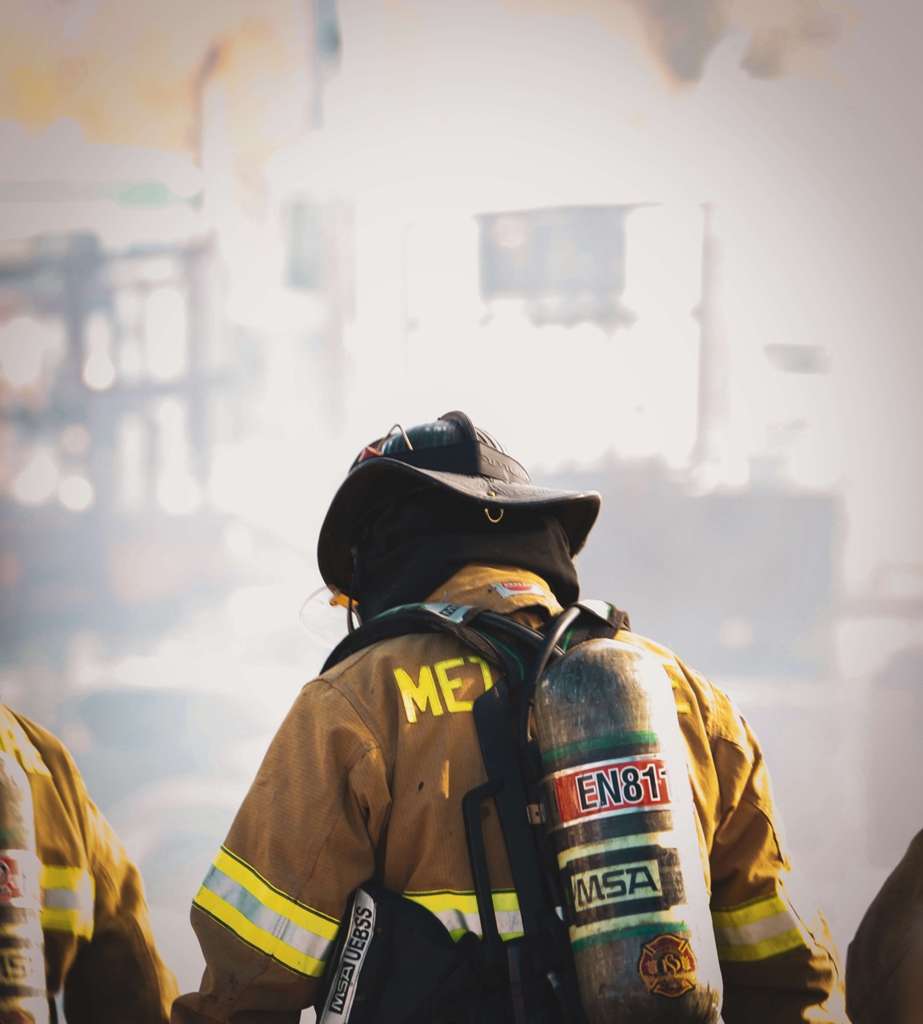 FireFighter from 82's in smoke.